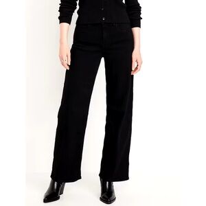 Petite Old Navy High-Waisted Wow Wide-Leg Jeans in Black Jack